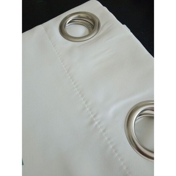 White Grommet Lien Curtain Panels 52" x 84" Set of 2 by H. Versailtex NEW - Picture 7 of 9